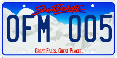 SD license plate 0FMO05