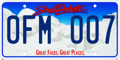 SD license plate 0FMO07