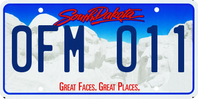 SD license plate 0FMO11