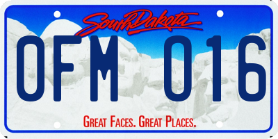 SD license plate 0FMO16