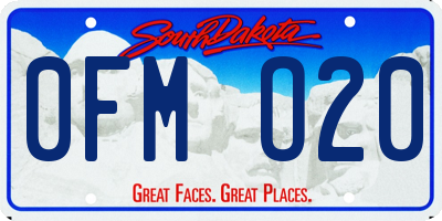 SD license plate 0FMO20