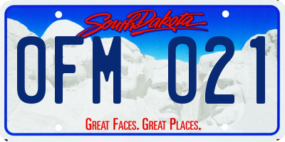 SD license plate 0FMO21
