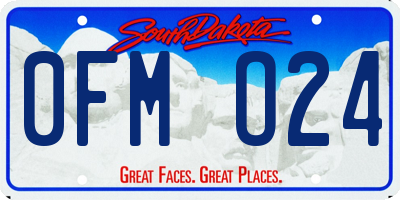 SD license plate 0FMO24