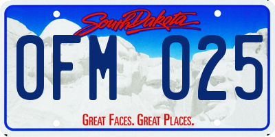 SD license plate 0FMO25