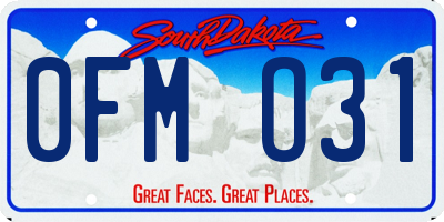 SD license plate 0FMO31