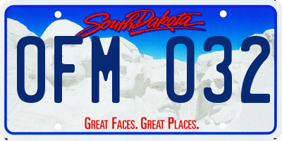 SD license plate 0FMO32