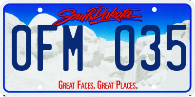 SD license plate 0FMO35