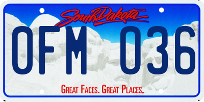 SD license plate 0FMO36