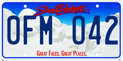 SD license plate 0FMO42