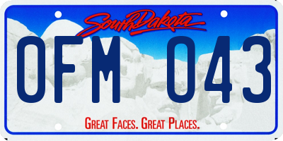 SD license plate 0FMO43