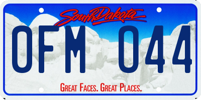 SD license plate 0FMO44