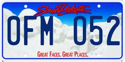 SD license plate 0FMO52