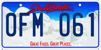 SD license plate 0FMO61