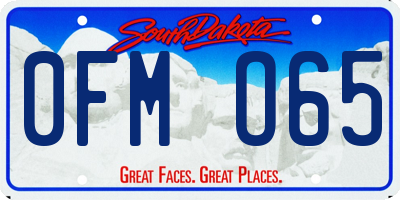 SD license plate 0FMO65
