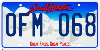 SD license plate 0FMO68