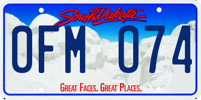 SD license plate 0FMO74
