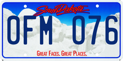 SD license plate 0FMO76