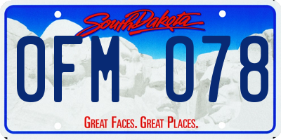 SD license plate 0FMO78