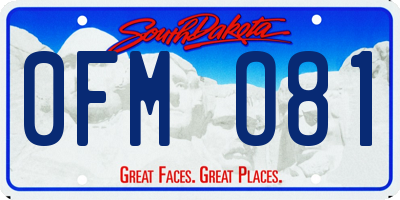 SD license plate 0FMO81