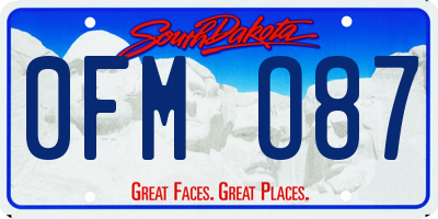 SD license plate 0FMO87