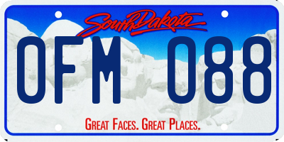 SD license plate 0FMO88