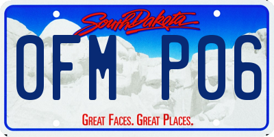 SD license plate 0FMP06