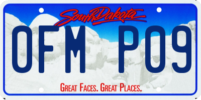 SD license plate 0FMP09