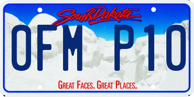 SD license plate 0FMP10