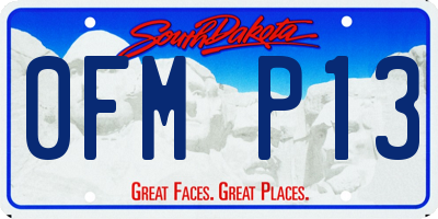 SD license plate 0FMP13
