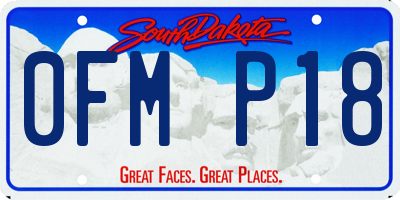 SD license plate 0FMP18