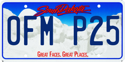 SD license plate 0FMP25