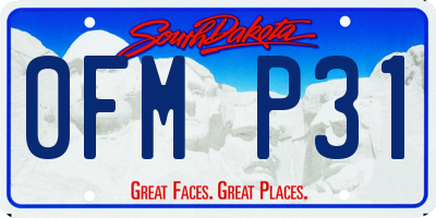 SD license plate 0FMP31