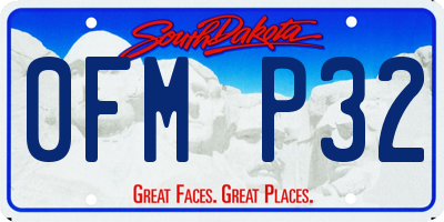 SD license plate 0FMP32