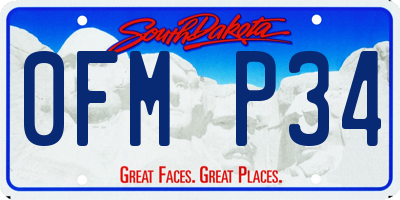 SD license plate 0FMP34