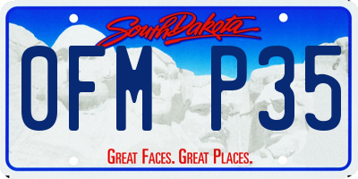 SD license plate 0FMP35