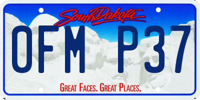 SD license plate 0FMP37