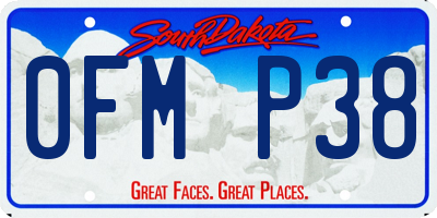 SD license plate 0FMP38