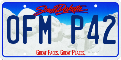 SD license plate 0FMP42