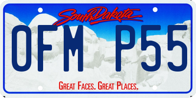 SD license plate 0FMP55