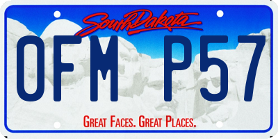 SD license plate 0FMP57