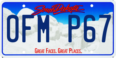 SD license plate 0FMP67