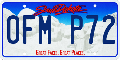 SD license plate 0FMP72