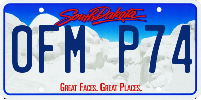 SD license plate 0FMP74