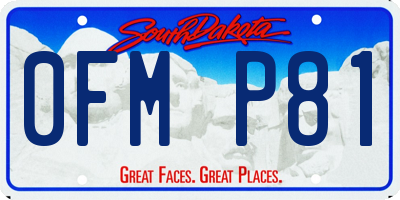 SD license plate 0FMP81