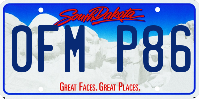 SD license plate 0FMP86