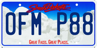 SD license plate 0FMP88