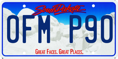 SD license plate 0FMP90