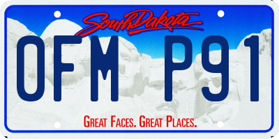 SD license plate 0FMP91