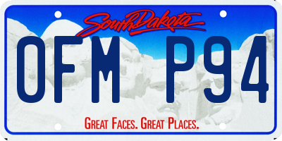 SD license plate 0FMP94