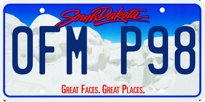 SD license plate 0FMP98